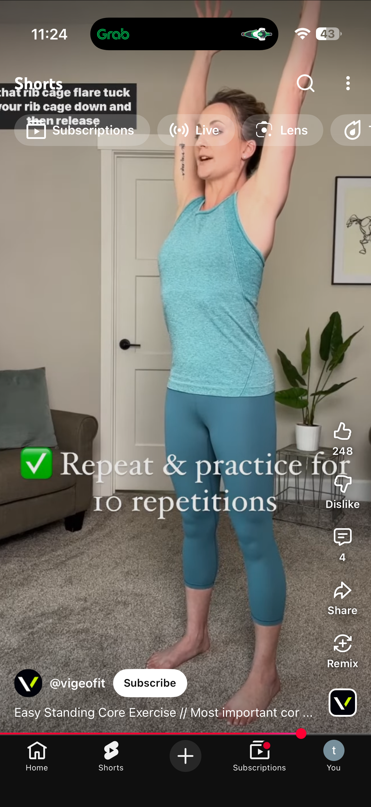 Stand with 2 hands above shoulder