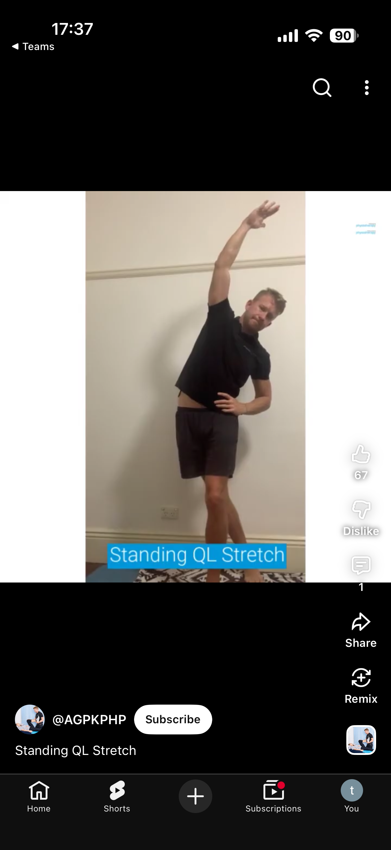Raise right arm overhead