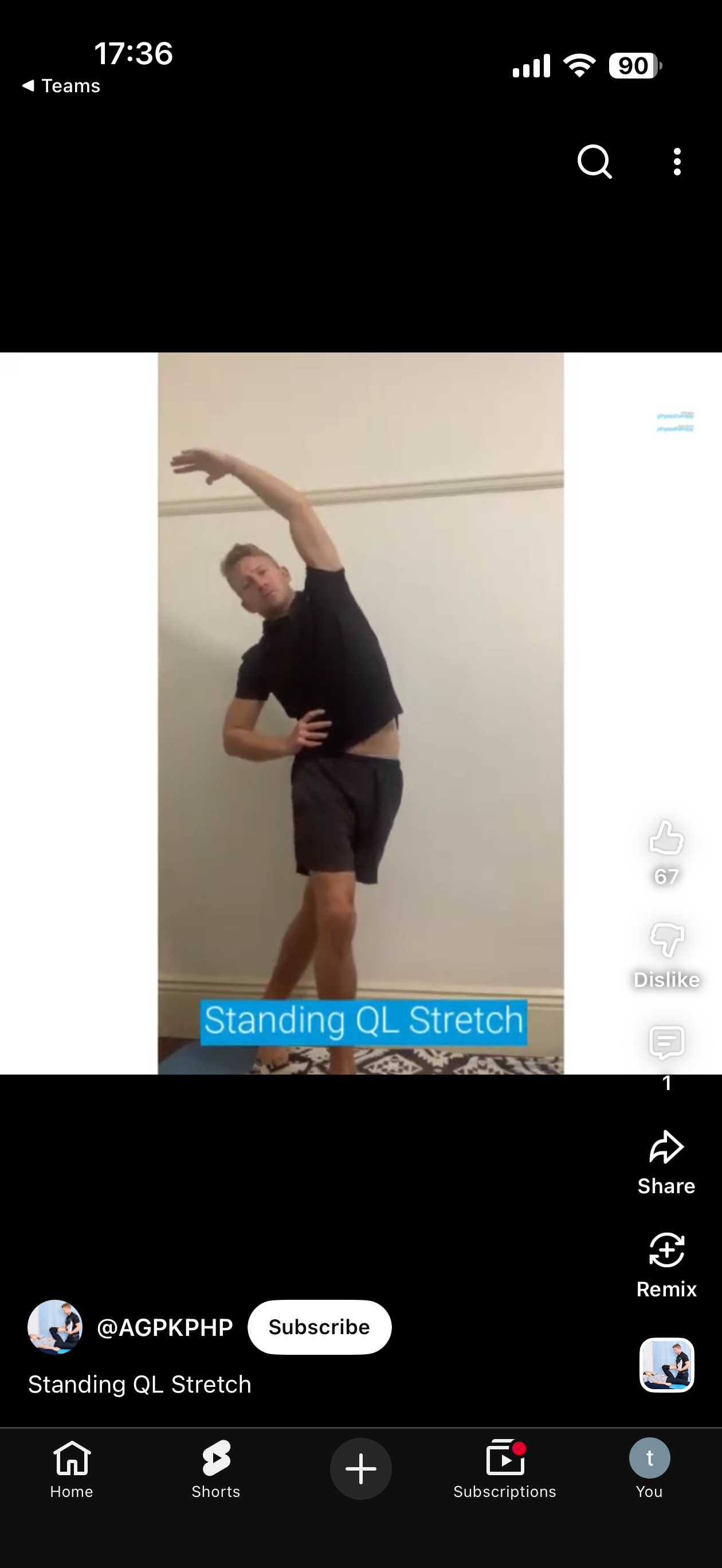 Raise left arm overhead