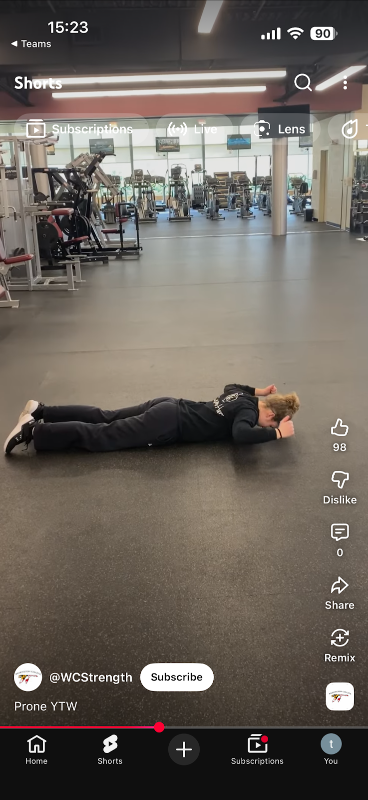 LOWER ARMS FROM W POSITION